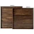 thumbnail image 4 of KINWELL  Square Black Walnut Wood Serving Tray Ottoman Tray with Handles 28" x 28" x 2.4", 4 of 7