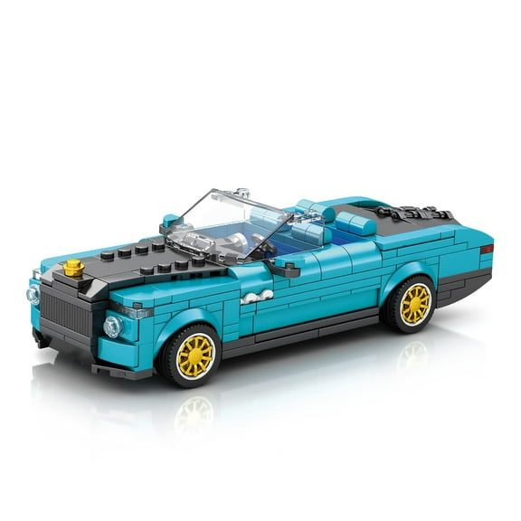 HI-Reeke Car Building Block Set Speed Champions Boat Tail Sports Car Building Kit Toy for Adult Blue