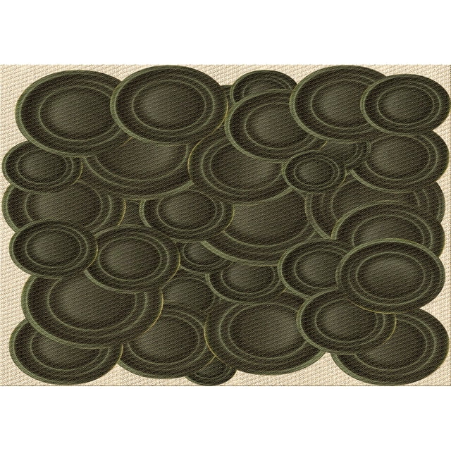 Ahgly Company Tapis d'Intérieur Lavables en Machine Rectangle Transitionnel Zone Grise de Minuit, 2' x 5'