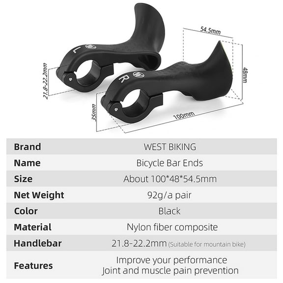Bar End,Bar Ends Handle Bar Bike Handlebar Fluorescence Handlebar Nylon Handle -slip Mtb Mountain Ends -slip Mtb Iuppa Buzhi Mtb Mountain Bike