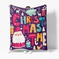 thumbnail image 3 of vnanda Christmas Decor Blanket Christmas Blanket with Elk Snowflake Santa Claus Print Soft Cozy Rectangle Sofa Bed Office Nap Blanket for Xmas Festival Gift, 3 of 8