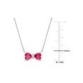 thumbnail image 2 of 1.00 Carat (Ctw) Pink Topaz Heart Bow Pendant Necklace in 10K White Gold with Chain for Women, 2 of 6