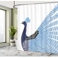 thumbnail image 5 of Ambesonne Animal Shower Curtain, Exotic Peacock Feather, 69"Wx70"L, Dark Blue Blue and Black, 5 of 5