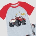 thumbnail image 4 of Caqnni Toddler Summer Pajamas Set For 9-10 Years Toddler Boy Summer Outfit Letter Tractor Print Short Sleeves T-shirt with Elastic Shorts 2Pcs Cartoon Print Summer Dailywear Set, 4 of 4