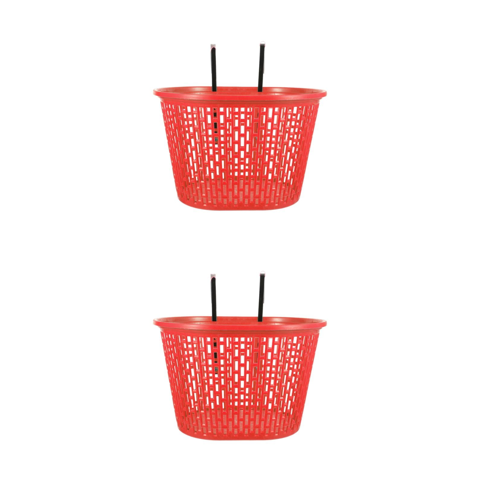 Masteelf 2pcs Front Bike Basket Handlebar Basket for Mountain Bike Accessories Bike Frame Basket Dark Red