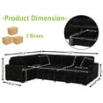 thumbnail image 4 of 122 Inch Pull Out Couch, Rabbit plush Fabric Sofa Bed with USB Ports & Comfy Upholstered, Oversized U Shape Sectional Sleeper Sofa Bed with Storage Chaise,Black, 4 of 5