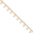 thumbnail image 1 of 14k Yellow Gold Star 9 Inch Plus 1 Anklet Ankle Bracelet Celestial, 1 of 8