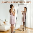 thumbnail image 3 of Mydepot 21" x 64" Mirror Full Length, Body Wall Mirrors with Shatter-Proof Glass, Floor Standing Hanging Leaning, Large Tall Mirror with Aluminum Alloy Frame for Bedroom Cloakroom, Black, 3 of 9