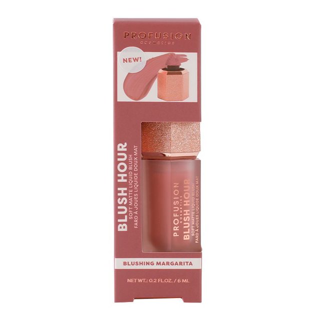 Profusion Cosmétiques, Heure du Blush, Doux mat, Blush liquide, Margarita rougissante, pour un ton rose poussiéreux, 1 pièce, 0.24 fl. oz.