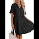 thumbnail image 2 of Vestido Informal de Mujer con Cuello en V, Corta, Corte A y Volantes, Color Negro, Talla L, 2 of 5