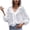 White2, variant on Idoravan Long Sleeve Shirts for Women Fashion Women Solid Lace Long Sleeve Lace Patchword V-Neck Short Blouse