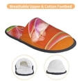 thumbnail image 3 of Balery Orange Flower Psychedelic Pantuflas de Casa de Felpa Silenciosas con Diseño Estampado, Zapatillas Cómodas Antideslizantes de Algodón para Interior-Large, 3 of 8