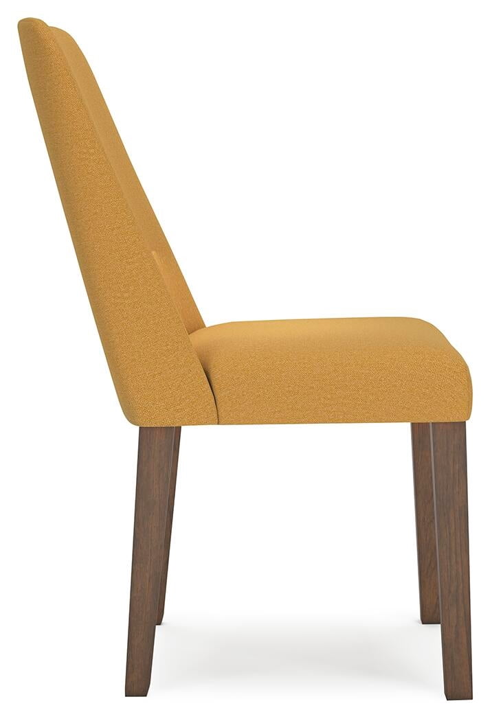 Signature Design by Ashley Lyncott Dining Room Upholstered Side Chair with Foam Cushion, Set of 2, Yellow