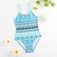 thumbnail image 4 of LYMAYTER Kids Girls One Piece Bikini Swimsuits for Toddler Multi-color Printed Bathing Suit Summer Beach halter Swimwear 4-8 Years, 4 of 9