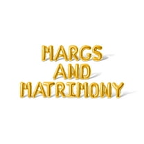 Letter Balloons - MARGS AND MATRIMONY 16" Inch Alphabet Letters Foil Mylar Balloon Bachelorette or Bridal Shower Party Banner (Gold)