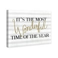 thumbnail image 2 of Wynwood Studio Holiday and Seasonal Wall Art Canvas Prints 'Wonderful Time Glitter' Christmas Home Décor - Gray, Gold, 24" x 20", 2 of 5