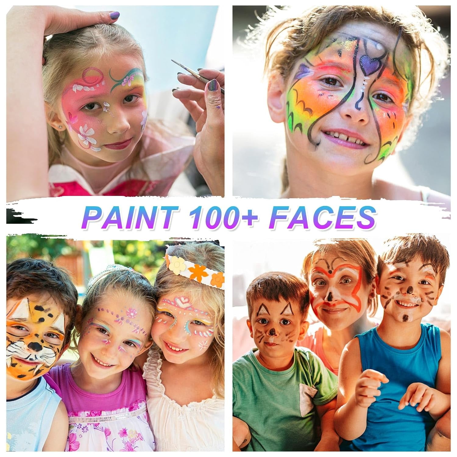 Wiher 20 Colors Face Body Paint Set-Athena Painting Palette,10 Professional Artist Brush,Large Deep Pan Ideal for Halloween Cosplay Party SFX Arty Stage Makeup