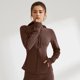 thumbnail image 4 of Abrigo deportivo con capucha para mujer, cárdigan ajustado de secado rápido, Top deportivo para correr, entrenamiento, vestido de Yoga ajustado de manga larga, otoño e invierno, 4 of 5