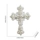 thumbnail image 3 of Adorno de purpurina de forma irregular blanca | Decoración navideña colgante para árbol de Navidad | Elegante Cruz de Lazo de Mariposa Totalmente Blanca | Plástico | 14x10cm | Decoración de, 3 of 6