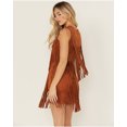 thumbnail image 4 of Idyllwind Women's Garland Studded Fringe Faux Suede Sleeveless Mini Dress Caramel XX-  US, 4 of 4