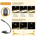 thumbnail image 2 of 9 Led Book Light, Gritin 3 Eye-protecting Modes Reading Light Book Lamp (warm&cool White Light) -stepless Dimming, Rechargeable, Long Battery Life, 4-, 2 of 4