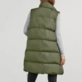 thumbnail image 5 of ATOYSOY Womens Long Puffer Vest Winter Lightweight Quilted Coats Zipper Sleeveless Padded Jacket with Pockets Green L, 5 of 7