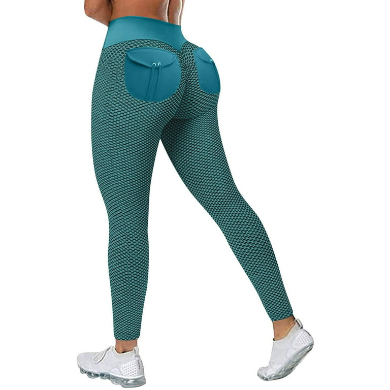 RQYYD Reduced Leggings for Women Butt Lifting Leggings Workout Scrunch  Seamless Leggings High Waisted Booty Yoga Pants(Green,M)