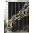 thumbnail image 2 of Shower Curtain Abstract Marble Shower Curtains for Bathroom, Waterproof Polyester Shower Curtain Set with Hooks, Stall Long Size 54"x78" Black Gold Marble, 2 of 6