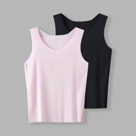 FSYBOA Girls Dance Tank Tops, Fashion Casual Summer 2 Piece Kids Sleeveless T-Shirts Pink Size 14-16T