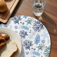 thumbnail image 3 of Blue Teal Coastal Round 13 Inch Placemats Set of 8, Coral Starfish Seaside Summer Beach HeatResistant Non Slip Place Mats for Dining Table, Wipeable Braided Kitchen Table Mats for Housewarming, 3 of 9