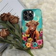 thumbnail image 6 of Punmada for iPhone 16 Compatible with Magsafe Full Body Protective Glossy Case, For Girl Boy Shockproof Magnetic Charge Esthetics Pattern Flower Highland Cow, 6 of 7