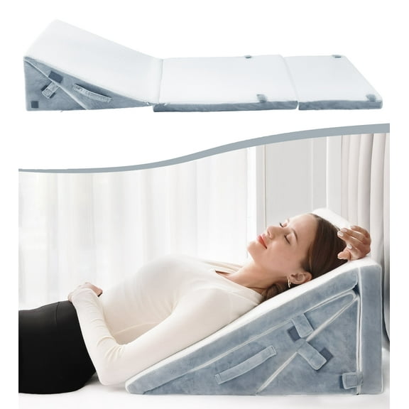 Wedge Pillow for Sleeping Orthopedic Bed Wedge Pillow Set, 9&12 Inch Adjustable Height Memory Foam Triangle Pillow Wedge for After Surgery, Acid Reflux, Gerd, Snoring