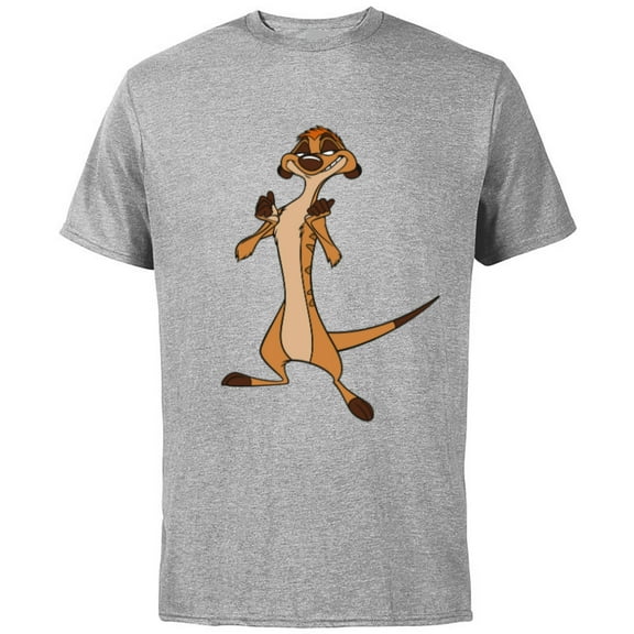 Disney The Lion King Confident Timon - Short Sleeve Cotton T-Shirt for Adults -Customized-Athletic Heather