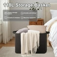 thumbnail image 6 of 118L Extra Large Blanket Basket, 24.8" x 17.7" x 17.2" Woven Storage Basket for Living Room, Rectangle Nursery Blanket Storage for Toys, Towels, Dirty Clothes (Grey), 6 of 7