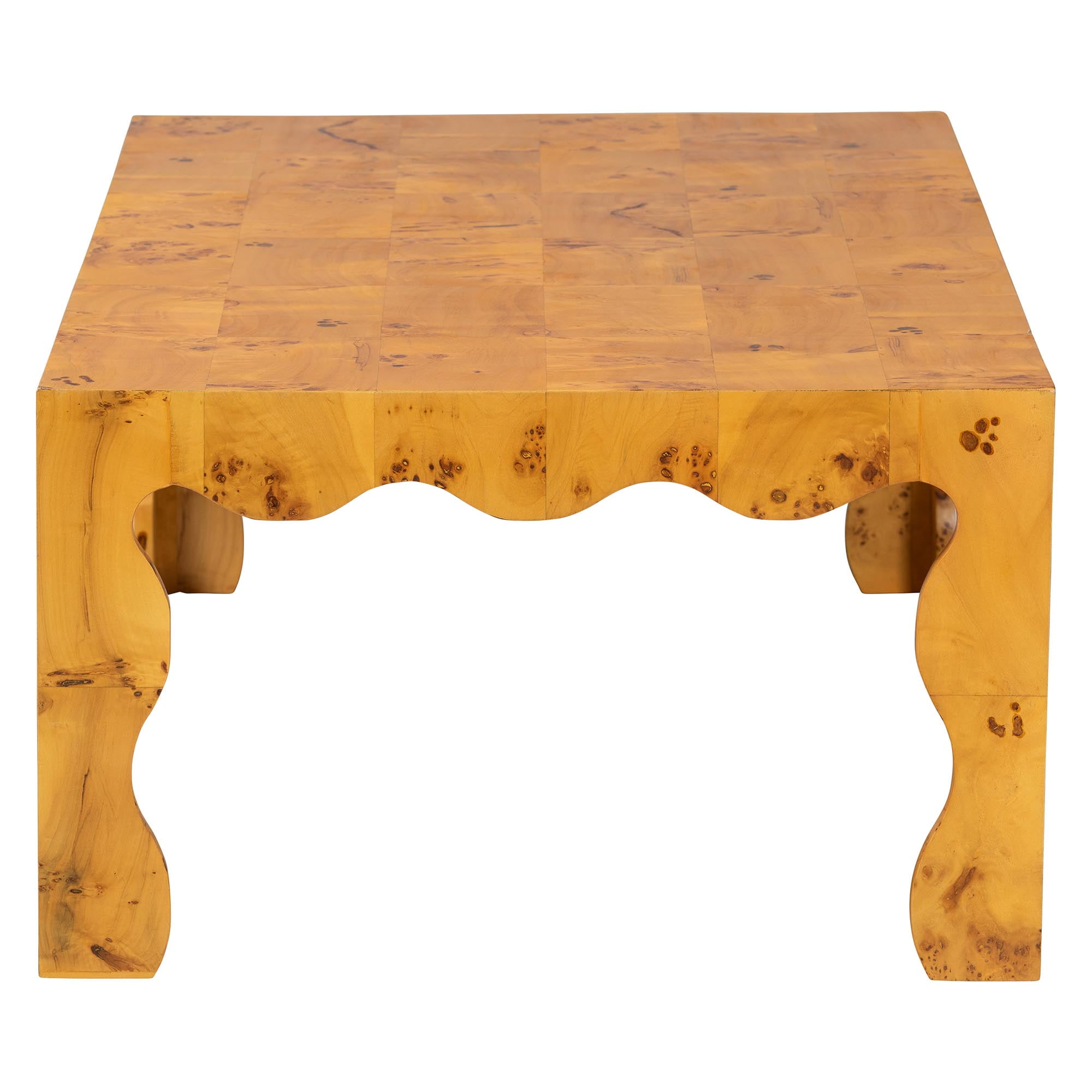 bali & pari Huxley Modern Coffee Table, Light Mappa Burl