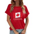 thumbnail image 1 of Canada T Shirt Short Sleeves Maple Leaf Basic Tee Shirt Womens Spring Tops Vacation Outfits for Women, 1 of 3