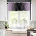 thumbnail image 3 of Purple Black Ombre Kitchen Curtains and Valances Set, Rod Pocket Curtains Tier Farmhouse Window Curtains 24 Inch Length, Contemporary Chic Abstract Art 3 Piece Kitchen Curtains Set, 3 of 6