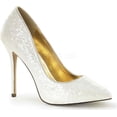 thumbnail image 2 of 5" Heel, 3/8" Hidden Platform Pump - Ivory Glitter, 9, 2 of 2