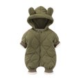 thumbnail image 3 of Esaierr Newborn Baby Boys Girls Ears Hooded Bodysuit Infant Zipper Fleece Jumpsuit Long Sleeve Warm Onesies Fall Winter Cotton Clothes Outfit for 0-12 Months, 3 of 9