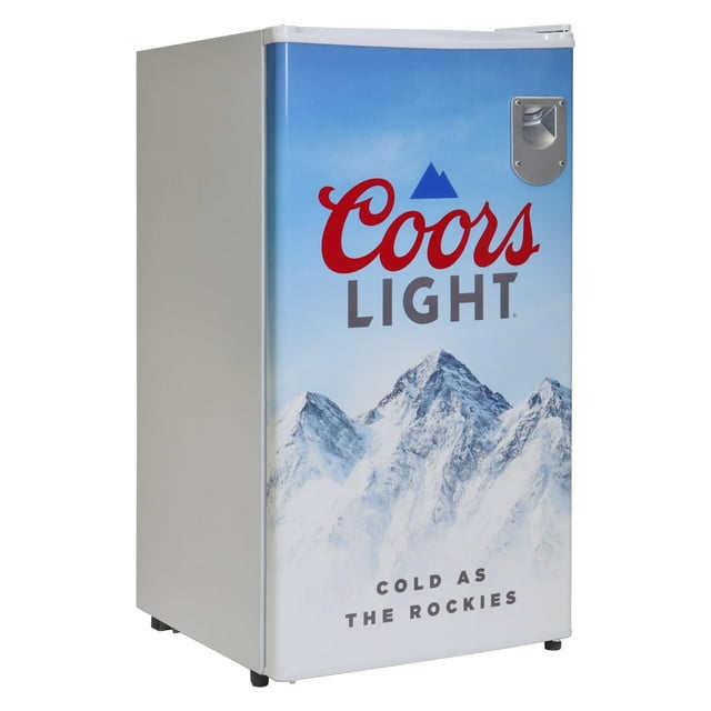 Coors Frigorífico Compacto Ligero con Abridor de Botellas, 90 L (3,2 cu ft), Blanco