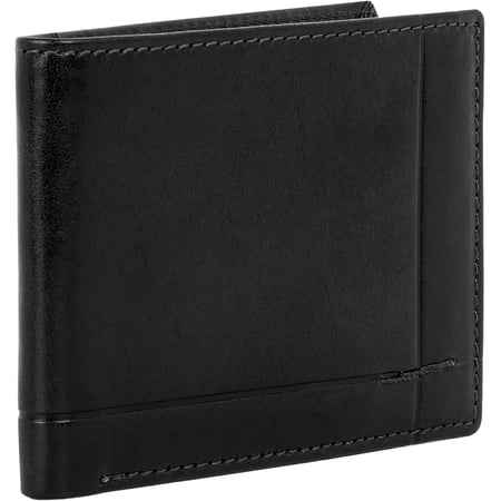 Leather Wallet - Italian Minimalist Billfold for Cards and - Slim Full-Grain Leather Wallet (Black)