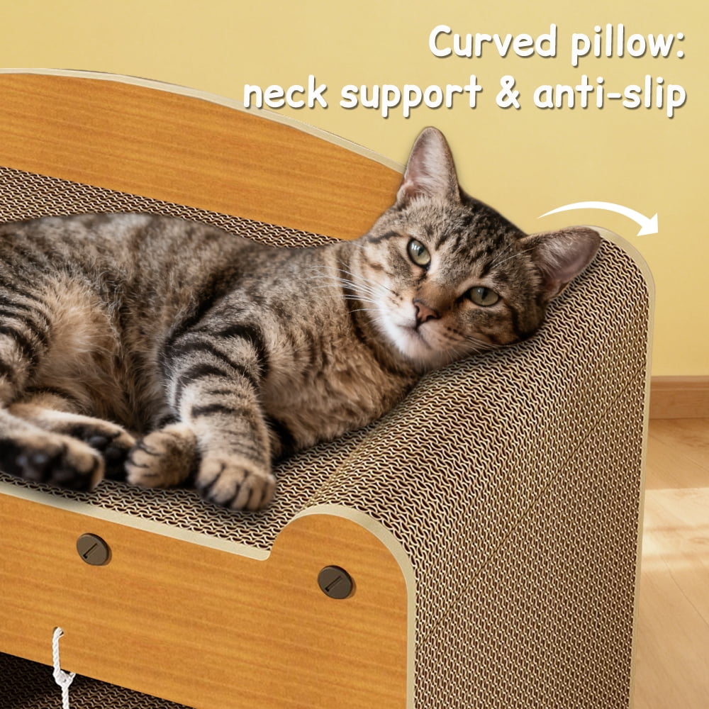 Cat Scratching Board Corrugated Large Space Cat Rest Villa Cat House Cat Bed With Scratch Pads Corrugated Pet Toys