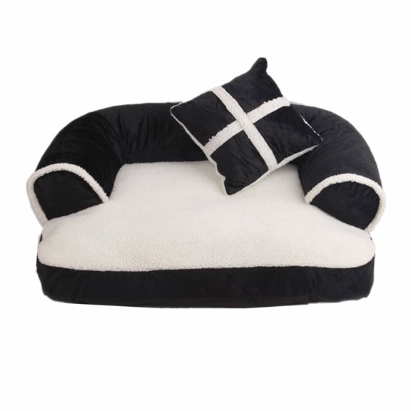 BESTSKY Washable Dog Bed,Enhances Security Dog Mat,Eco-Friendly and Breathable Cat Beds for Indoor Cats,S号:60*40cm,Black