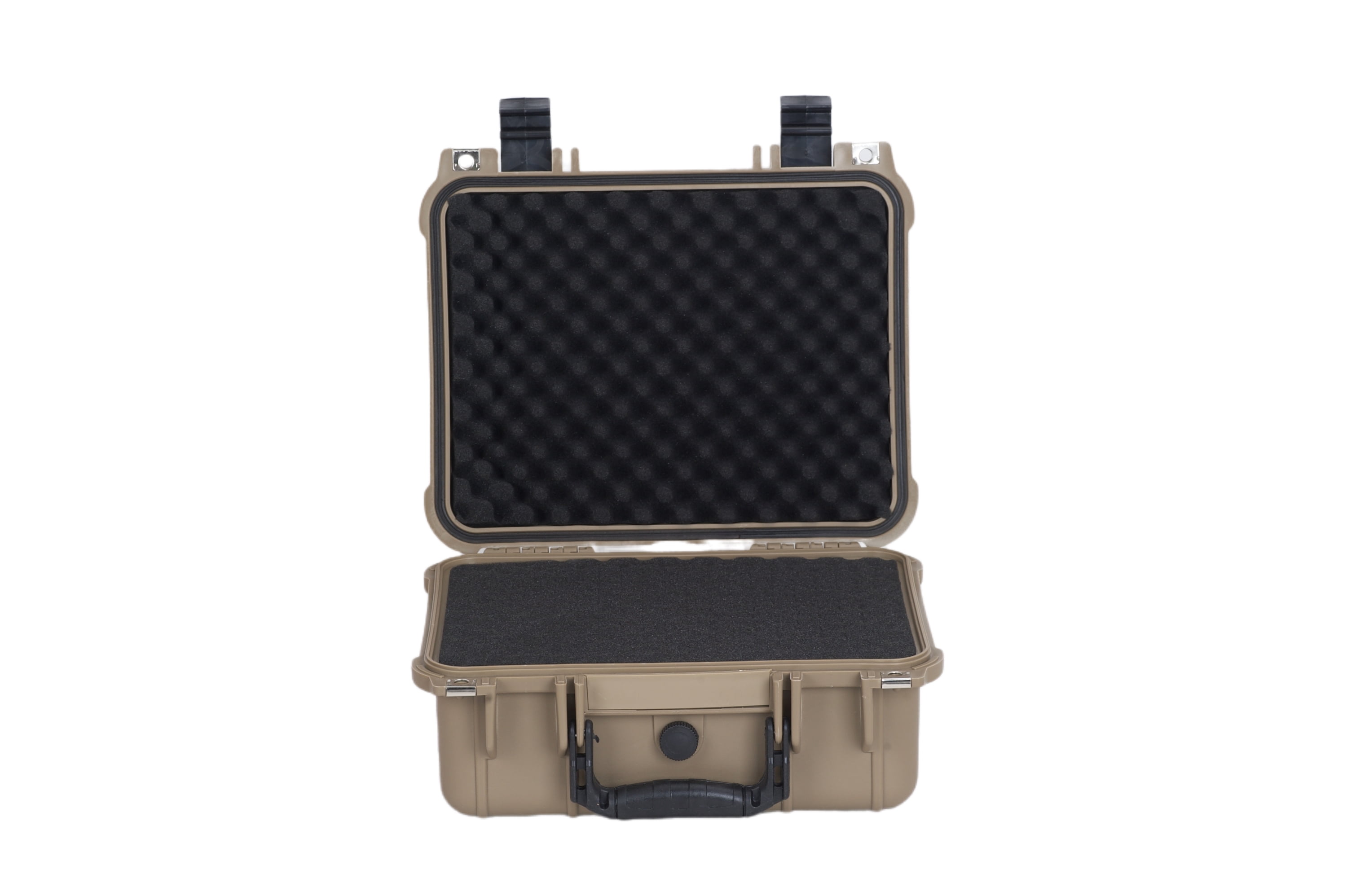 MEIJIA Portable All Weather IP67 Waterproof Hard Case with  Foam,Desert Tan,13.35 x11.63x5.98inches
