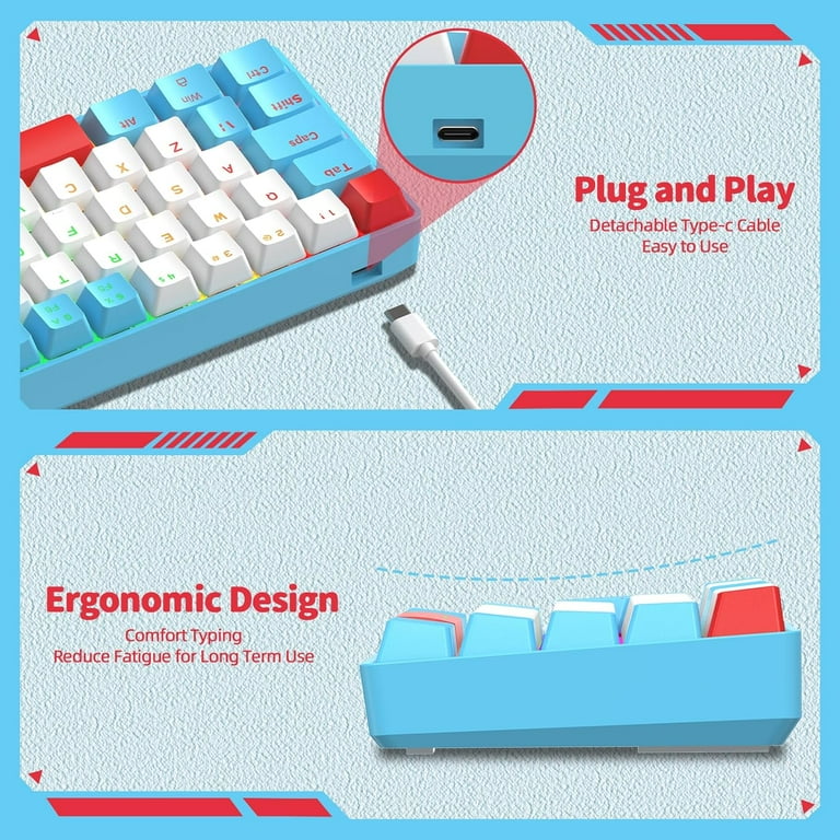 ZIYOU LANG T60 Wired 60% TKL Mechanical Gaming Keyboard with Led