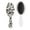 White-321, variant on Bright Colorful Hair Brush, Floral Print Detangling Brush with Vintage Wildflower and Butterfly Design