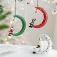 thumbnail image 2 of Decoración De Hierro Forjado Para Árbol De Navidad, Divertido Papá Noel Sentado En La Luna, Decoración Colgante Para El Hogar Advancent HA041696-03, 2 of 6
