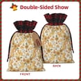 thumbnail image 2 of Rocae Retro 70s 60s Flower Print Christmas Drawstring Linen Gift Bag with Drawstrings Treat Bag Goody Present Bags for Christmas Party Favor, 2 of 8