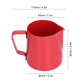 thumbnail image 3 of 400ml PTFE Pointed Mouth Milk Frothing Jug Stainless Steel Coffee Jug for Home KitchenRed, 3 of 5
