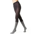 thumbnail image 5 of Legmogue Women's Scallop Mix Two Tone Cotton Blend Sweater Tights - Womens - Female (Small/Medium, Blue), 5 of 11